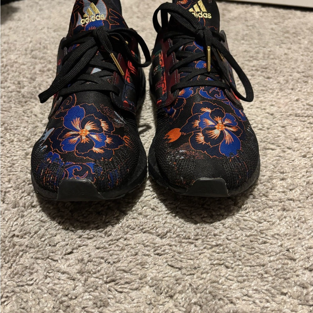 Adidas Black and Blue Athletic Performance Shoes